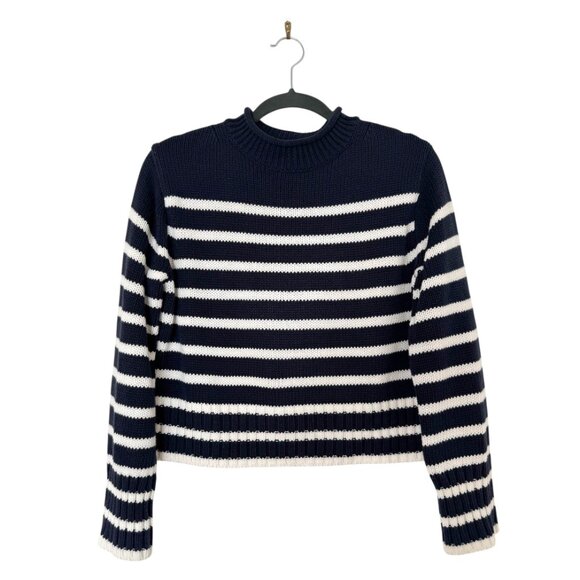 J. Crew Rollneck Cropped Striped Sweater Size XXS - Picture 4 of 7